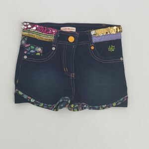 LITTLE MISMATCHED denim embellished mini skirt